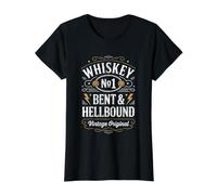 Whiskey Bent and Hellbound Funny Whiskey Cowboy Cowgirl Fun Camiseta gráfica económica, Mujer, Negro, M