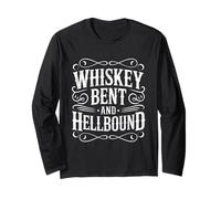 Whiskey Bent And Hellbound Funny Whiskey Cowboy Cowgirl Fun Manga Larga