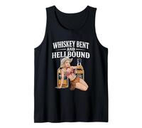Whiskey Bent And Hellbound Sexy Cowgirl Funny Whiskey Cute Camiseta sin Mangas