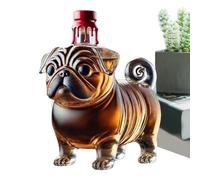 Whiskey Beverage Container, Pug Dog Decanter, Transparente Licor Dispenser, Portable Creative Gift, Elegant Alcohol Holder for 750ml Clear, Home, Display, Vodka Dispenser