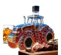 Whiskey Bottle - 300ml Tractor Design Alcohol Dispenser, Decorative Vodka Bourbon Container, Stylish Transparent Glass Display | for Christmas Celebration Family Party Restaurant BBQ Event