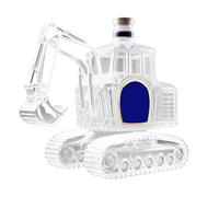 Whiskey Bottle, Excavator Decanter Jar, 5.31x6.3 Inches Glass Art Container, Decorative Storage Piece for Holiday Wedding Bar Kitchen Collection Men Party Birthday Dining Display and Gifting Occasions