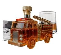Whiskey Bottle Glass - 300ml Fire Truck Shaped Decanter, Liquor Container