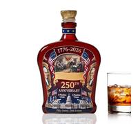 Whiskey Bottle - Glass Alcohol Decanters, America 250th Anniversaries Wine Decanter, Liquor Bottle Collectibles | For Home Dining Room Bar Party Display Cabinet Shelves Hotels Bartenders Collectors