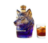 Whiskey Bottle, Leak-Proof Dog Head Art Estatua Whiskey Decanter & Animal Home Decor, Glass Licor Dispenser Bourbon Vodka Tequila Brandy, for Wedding Dinner Living Room Restaurant Bar Office