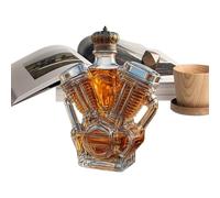 Whiskey Bottle, Liquor Bottle Collectibles, Decorative Alcohol Container, Motorcycle Engine Shaped Decanter, Sturdy Display Piece for Dining Room Shelves Home Bartenders Events