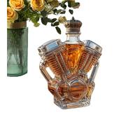 Whiskey Bottle, Liquor Collectible, Decorative Alcohol Container, Motorcycle Engine Design, Glass Build, 750ml Capacity, Perfect for Home, Display Cabinets, Event Planners, Bartenders