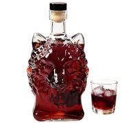 Whiskey Decanter - 16.5×7×5.5cm Glass Liquor Bottle, Decanter | Vintage Whiskey Bottle for Bourbon, Rum and Wine Storage, Elegant Glass Alcohol Container for Home Bar, Kitchen, Office