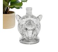Whiskey Decanter Bottle - Tiger Head Shaped Glass Spirit Container Decorative Home Bar Accessory, Collectible Liquor Vessel | Bourbon Whiskey Brandy Vodka Cognac Tequila Storage Man Cave Gift