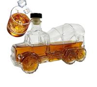 Whiskey Decanter - Glass 300 ml cemento mezclador de camiones diseño, Stopper incluido | Brandy Bourbon Liquor Bottle For Family Gathering Party Christmas Wedding Restaurant