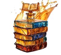 Whiskey Decanter Glass, 380ml Vintage Book Shape Antique Design, Decorative Liquor Bottle Decanter, Elegant Serving Container | Stylish Spirit Storage For Vodka Tequila Rum Brandy Home Bar