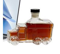 Whiskey Decanter - Half Truck Glass Pourer, Vintage 375ml Spirit Container featuring Leakproof Stopper Display Design, Ideal for Hosting Brunch Beer Parties Weddings Birthdays Home Bars