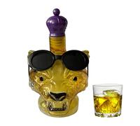 Whiskey Decanter Statue, Leopard Glass Art, 6,3 x 3,94 in Animal Bar Decor, Elegante Drinkware Sculpture, Creative Liquor Container for Home Bar, Restaurant, Birthday, Father's Day