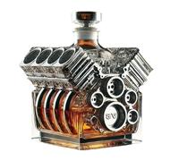 Whiskey Decanter - V8 Engine Shape Alcohol Bar Gadget | Glass Wine Decoration, Father’s Day Valentine Wedding Gift Accent, Bar Display, Stylish Drinkware for Men Women