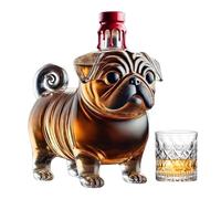 Whiskey Decanter, Whiskey Bottle Funny, French Bulldog Liquor Bottle, Pug Design Alcohol Spirits Decanters, Glass Decanter For Wine, Licor Supplies For Brandy, Vodka, Beer, Beverages, Drinks