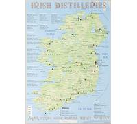 Whiskey Distilleries Ireland - Poster 42x60cm Standard Edition: Irish Whiskey Distilleries Map