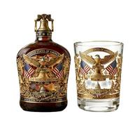 Whiskey-Flaschen-Set - Glas, 350 ml, Gedenk-Dekanter-Set im -Design | Patriotisches Vintage-Ausstellungs- und Servierstück, Whiskeyflasche mit Glas für die Hausbar, Unabhängigkeitstag