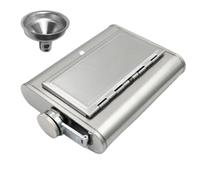 Whiskey Flask, 6oz 2-in-1 Liquor Bottle Storage Box, Wine Flask With Funnel