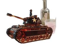 Whiskey Glass Bottle - Tank Design Drink Container, 350ml Liquor Bottle, Clear Glass Decanter with Shape, Bar Drinkware Accessories Reusable Structure, Family Party Bourbon Brandy Display