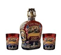 Whiskey Glass, Patriotic Heritage Traditional Design, Premium Alcohol Bottle Glass for Liquor, Bourbon, Cocktails, and Wine, Elegant Drinkware Gift for Housewarming, Father's Day, Wedding, Bar