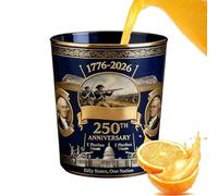 Whiskey Glasses - America 250th Celebration | Cocktail Wine Glassware Premium Clear Drinking Glass Set for Men, Collectors Party, Home, Bar or Restaurant Use