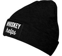 Whiskey Helps Knit Skull Cap Gorro de Invierno cálido Gorro de esquí de Moda para Hombres