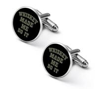 Whiskey Make Me Do IT - Gemelos de moda para hombre, juego de gemelos clásicos para camisas de boda y negocios, 2.0cm, Metal, No es una piedra preciosa