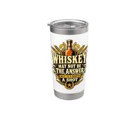 Whiskey May Not Be The Answer But It's Worth A Shot Vaso térmico de acero inoxidable de doble pared