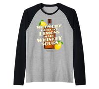 Whiskey Quote When Life Hands You Lemons Whiskey Camiseta Manga Raglan