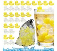 Whiskey Rocks - 100 Pieces Duck Shape Reusable Drinking Cold Cubes | Ice Stone For Party Bar Home Kitchen Picnic Restaurant Cafe Camping Backyard BBQ