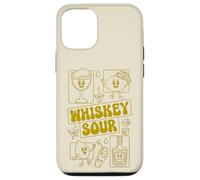 Whiskey Sour Minimalista Limón Mascota Cóctel 70s Groovy Carcasa para iPhone 12/12 Pro