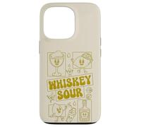 Whiskey Sour Minimalista Limón Mascota Cóctel 70s Groovy Carcasa para iPhone 13 Pro