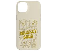 Whiskey Sour Minimalista Limón Mascota Cóctel 70s Groovy Carcasa para iPhone 14 Plus