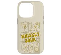 Whiskey Sour Minimalista Limón Mascota Cóctel 70s Groovy Carcasa para iPhone 14 Pro