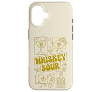 Whiskey Sour Minimalista Limón Mascota Cóctel 70s Groovy Carcasa para iPhone 16
