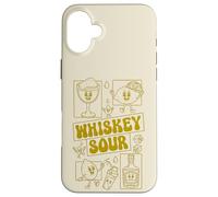Whiskey Sour Minimalista Limón Mascota Cóctel 70s Groovy Carcasa para iPhone 16 Plus