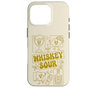 Whiskey Sour Minimalista Limón Mascota Cóctel 70s Groovy Carcasa para iPhone 16 Pro