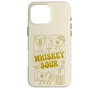 Whiskey Sour Minimalista Limón Mascota Cóctel 70s Groovy Carcasa para iPhone 16 Pro MAX