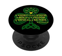 Whisky, Cerveza y Agua Antiguo Proverbio Irlandés PopSockets PopGrip Adhesivo
