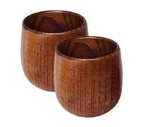Whisky Charred Wooden Cup Set 2 Uds | Madera, 3.1 pulgadas X 3.1in, 180ml | Bourbon Vaso para Restaurante, Té | Taza Natural de Sour Azufaifo China