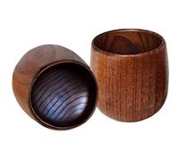 Whisky De Madera Con Vidrio Para Beber - Taza De Whisky De Madera, Taza Rústica Vintage | 2 Piezas Bebidas Vumor Para Cenar en El Hogar, Accesorios De Cocina De Bodas De Viaje Regalo Para Hombres
