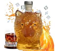 Whisky Decanter, 350ml Wolf Head Cocktail Decanter, Stylish Spirits Bottle Bourbon Whiskey, Decorative Liquor Container Storage Cabinet, Ideal for Bartender Use and Home Bar Collection