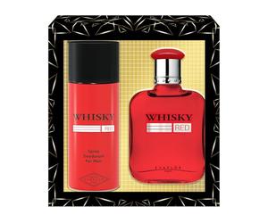 WHISKY RED • Caja Eau de Toilette 100ML + Desodorante 15OML • Vaporizador • Spray • Perfume para hombre • Regalo• EVAFLORPARIS