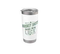 Whisky Shots Bring Me Luck St Patricks Day Vaso térmico de acero inoxidable de doble pared