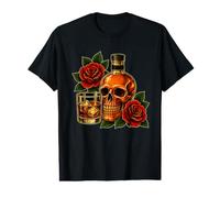 Whisky Skull Old School Tattoo Flash Bourbon Lovers Camiseta gráfica económica
