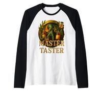 Whisky Tasting Master Pulpo - Pulsador con Vasos y Botellas Camiseta Manga Raglan