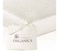 Whisper Organics, Protector de colchón 100% algodón orgánico, Transpirable, refrescante, Acolchado, Ajustable, de Comercio Justo, Certificado Gots, Color Marfil, Bolsillo Profundo de 17 Pulgadas