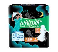 Whisper Ultra Night - Almohadillas sanitarias para mujer, XXXL 4 servilletas