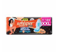 Whisper Ultra Overnight - Almohadilla sanitaria con alas - XXL Plus, 16 compresas