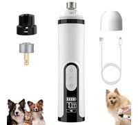Whisperpaws Pain-Free Nail Trimmer, Rechargeable Quiet 3 Speed Electric Grinder with LED Light, Pet Nails Trimmers Silent, New Electric Dog Nail Clippers for Dogs Cats (Standard + 1 Grinding Head)